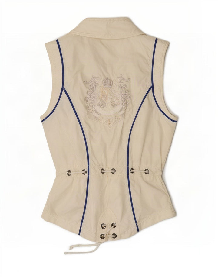 Sportalm Damen-Gilet mit Grafik, EU 36, Größe S, gebrochenes Weiß, Colourblock-Polyamid