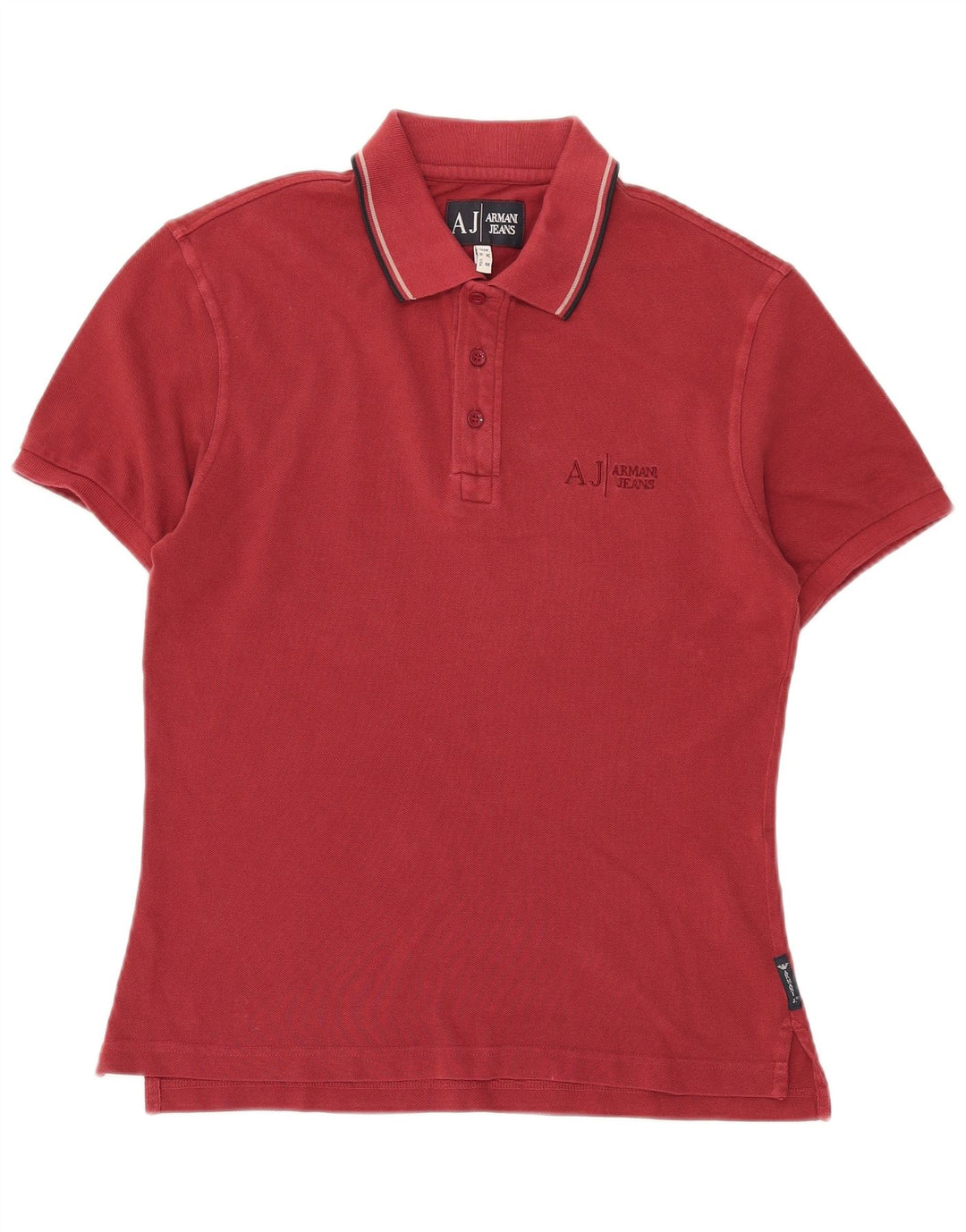 ARMANI JEANS Mens Polo Shirt Small Red Cotton