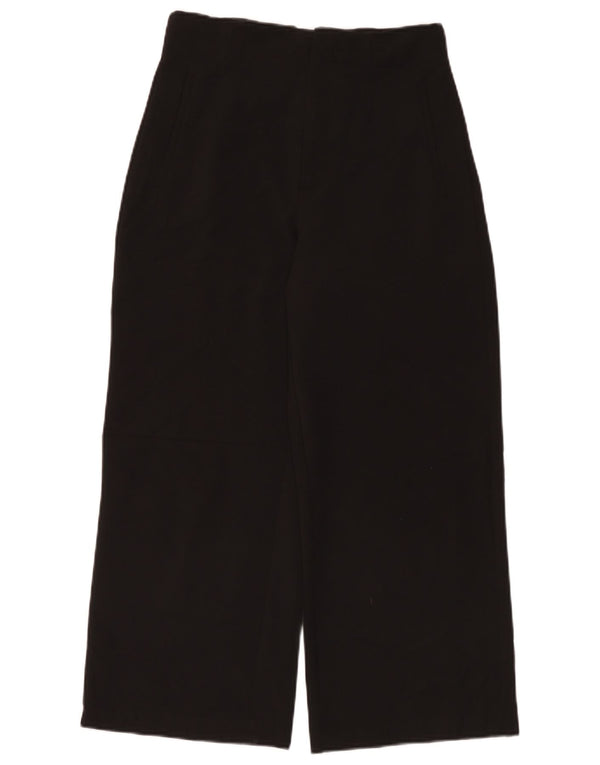 Zara Damen-Freizeithose mit hoher Taille und weitem Bein, Größe M, W28, L26, Schwarz