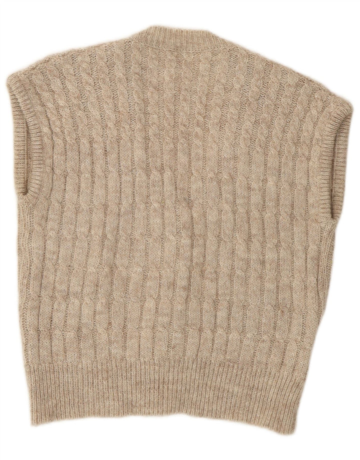 Vintage Damen Cardigan Pullover UK 14 Medium Beige