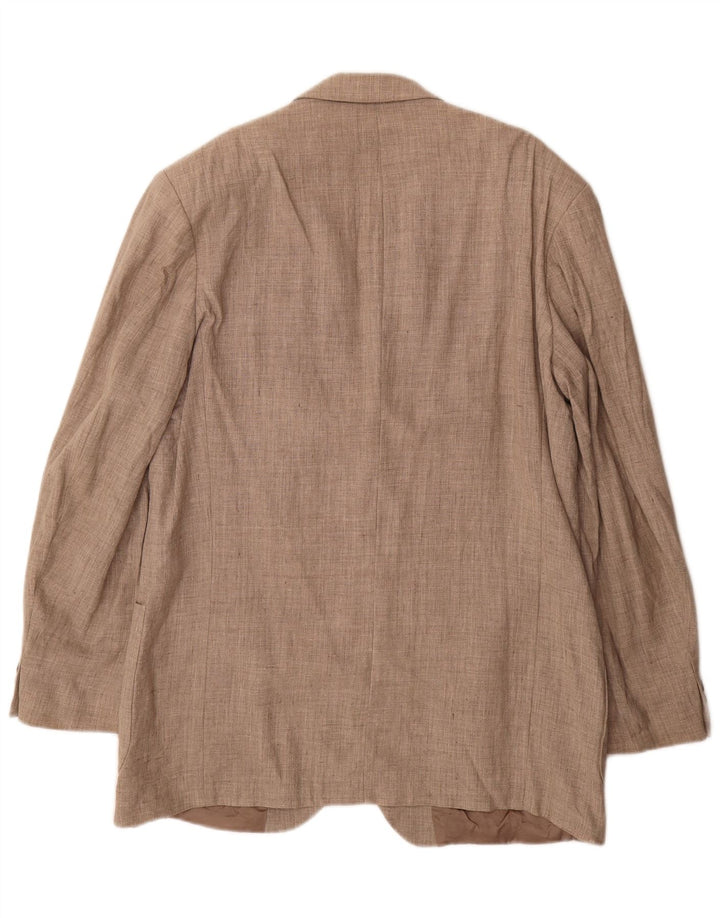 Marks & Spencer Herren-Blazer mit 3 Knöpfen, Gr. 42, Größe L, Beige, Leinen