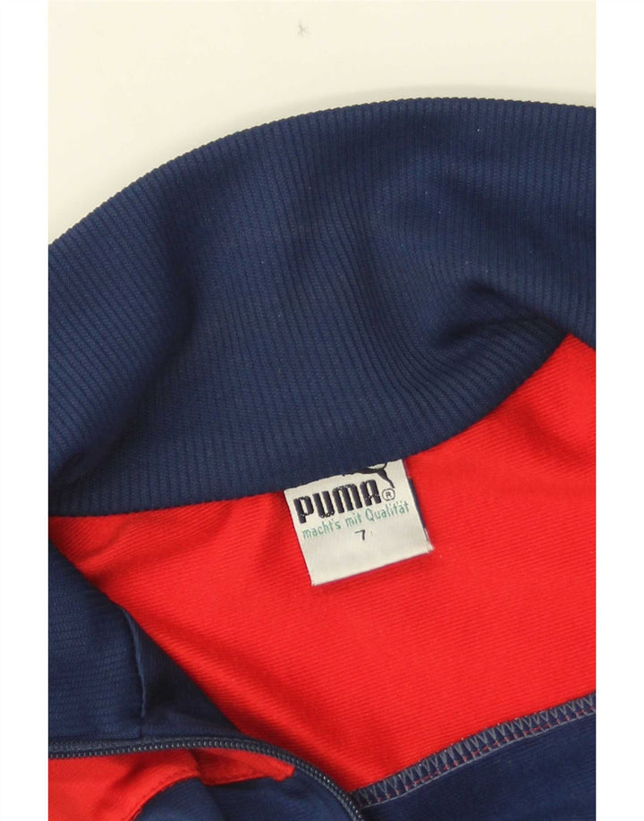 Puma Herren-Trainingsanzug-Top-Jacke, mittelblaues Farbblock-Polyester