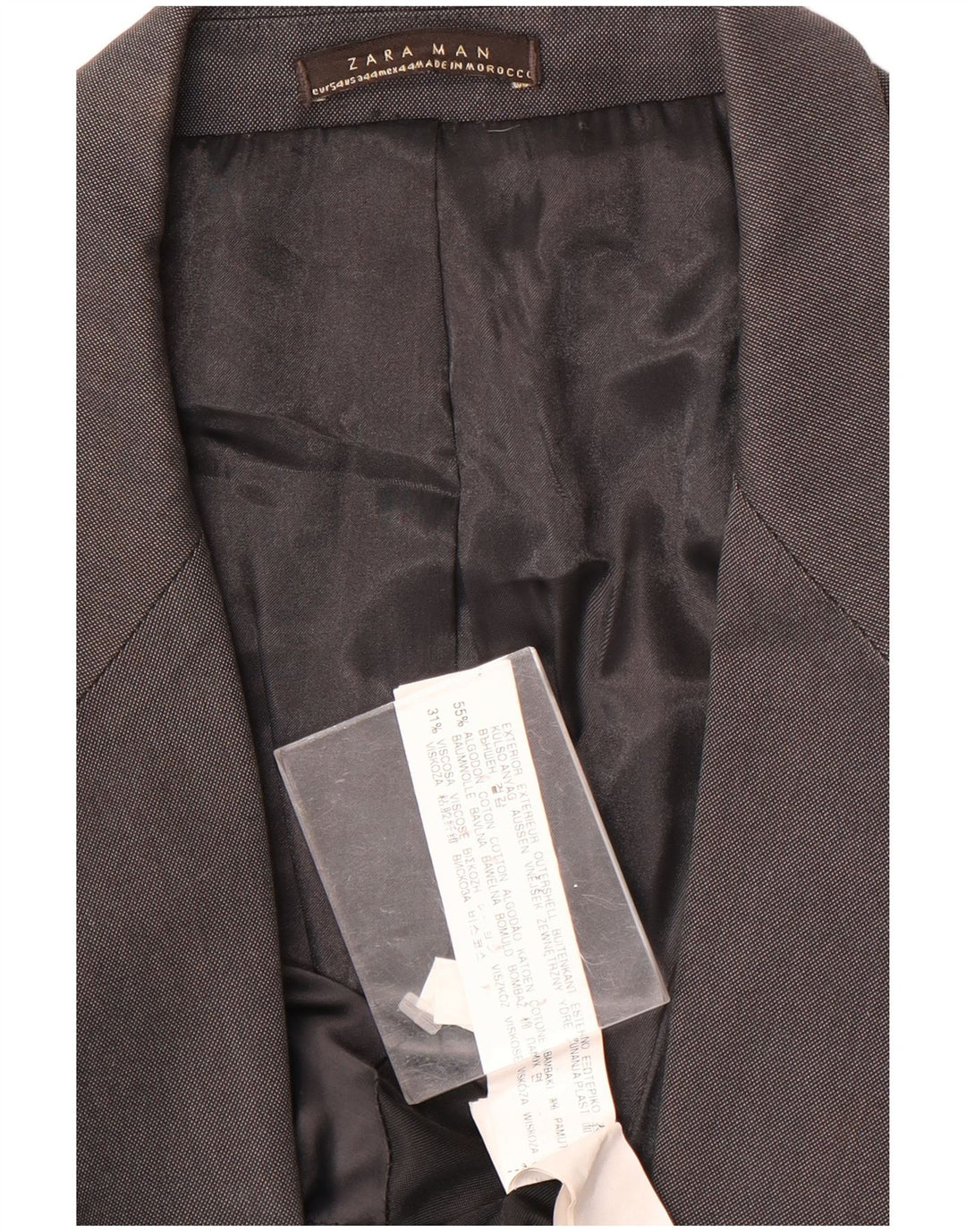 Zara Herren-Blazer mit 1 Knopf, EU 54, XL, graue Baumwolle