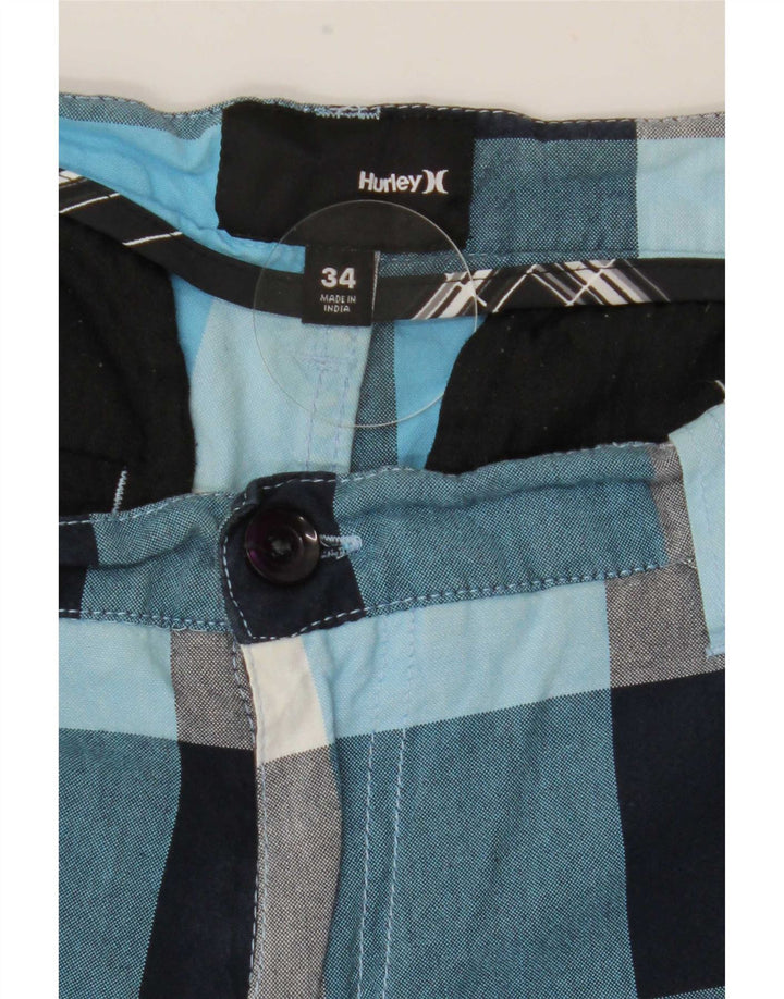 Hurley Herren-Chino-Shorts W34, groß, mehrfarbig kariert