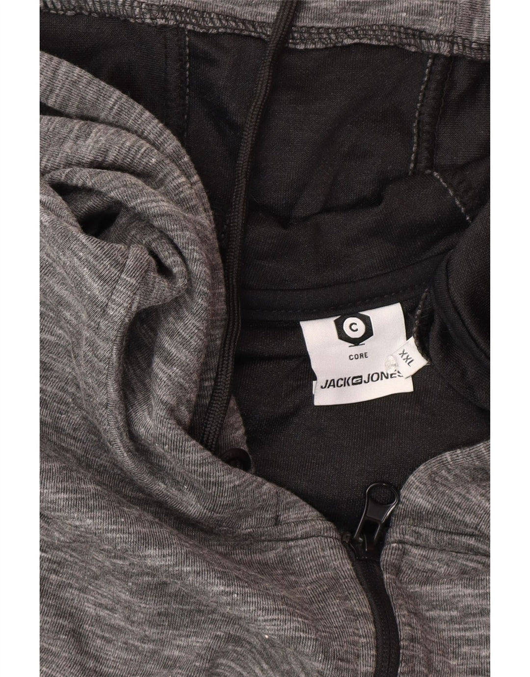 Jack & Jones Herren-Kapuzenpullover mit Reißverschluss, 2XL, grünes Farbblock-Polyester