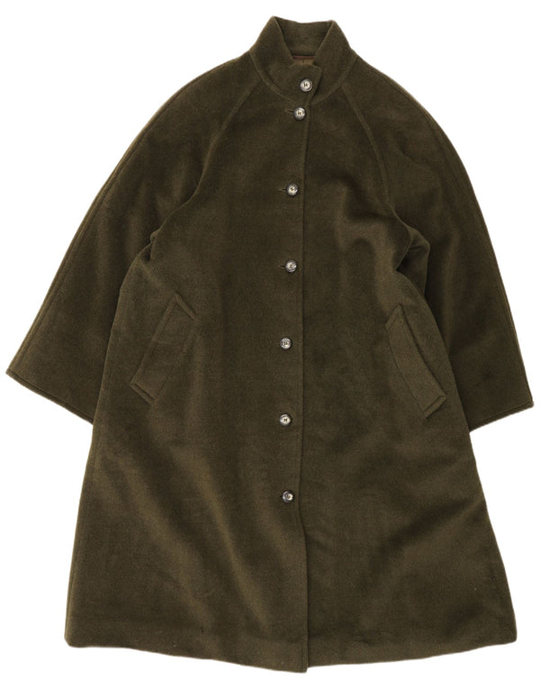 Max Mara Damenmantel UK 12 Medium Khaki Schurwolle