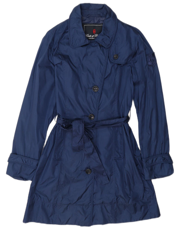 Conte of Florence Damen Trenchcoat IT 42 Medium Marineblau Polyamid