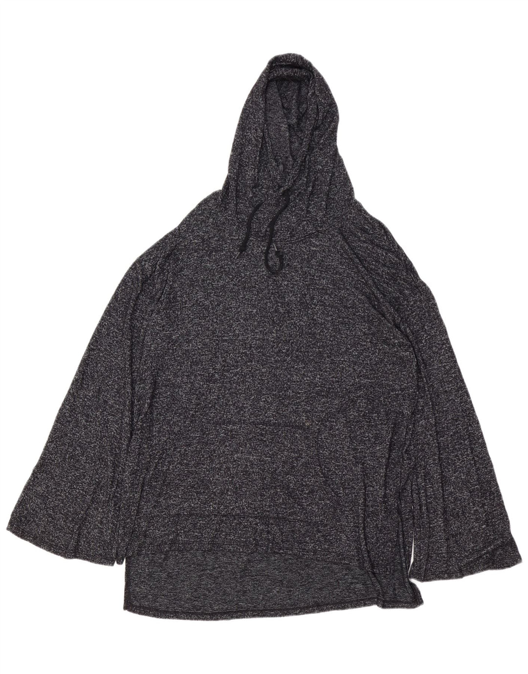 MOSSIMO Longline-Blusenoberteil für Damen mit Kapuze, UK 46, Größe L, grau meliertes Viskose