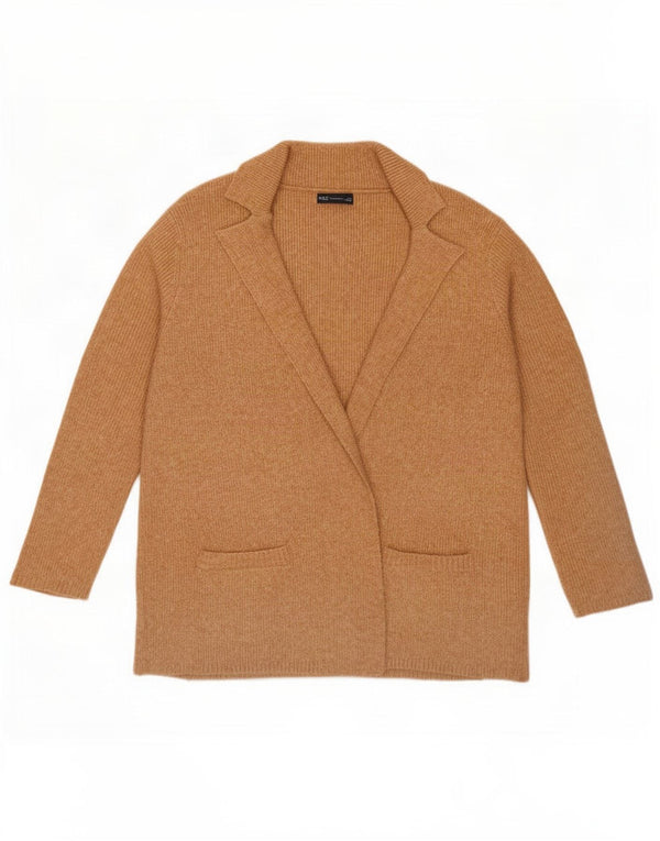 Marks & Spencer Damen-Strickjacke, übergroß, lang, Gr. 18, XL, Beige
