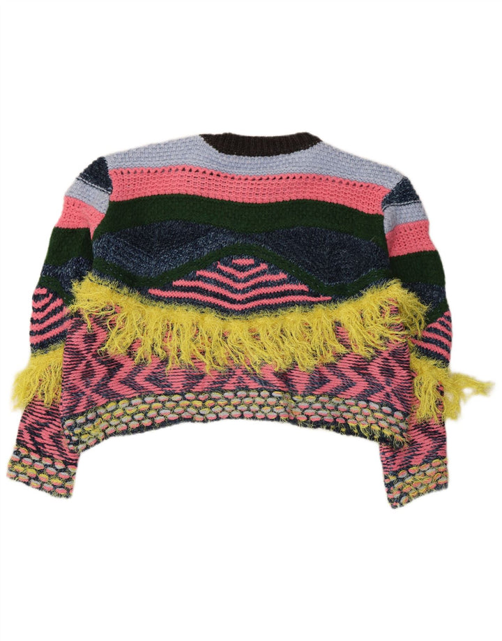 ZARA Damen-Pullover, übergroß, Rundhalsausschnitt, Gr. 10, Größe S, mehrfarbig