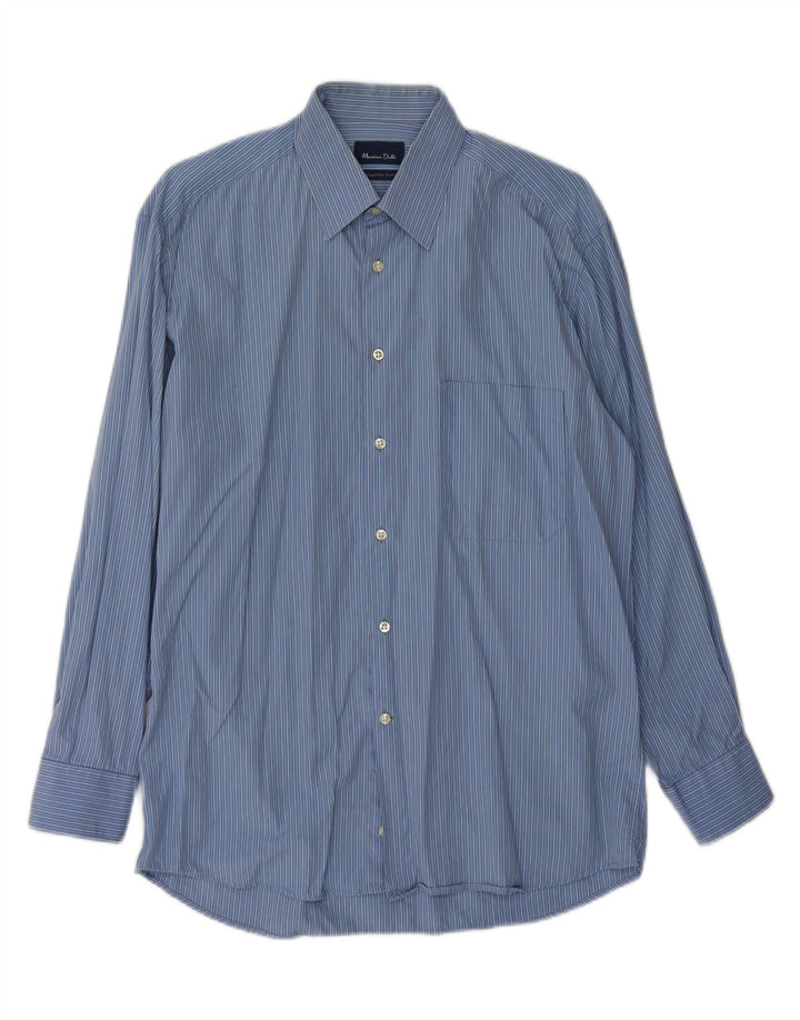 MASSIMO DUTTI Mens Shirt Size 40 Medium Blue Pinstripe Cotton Vintage Massimo Dutti and Second-Hand Massimo Dutti from Messina Hembry 