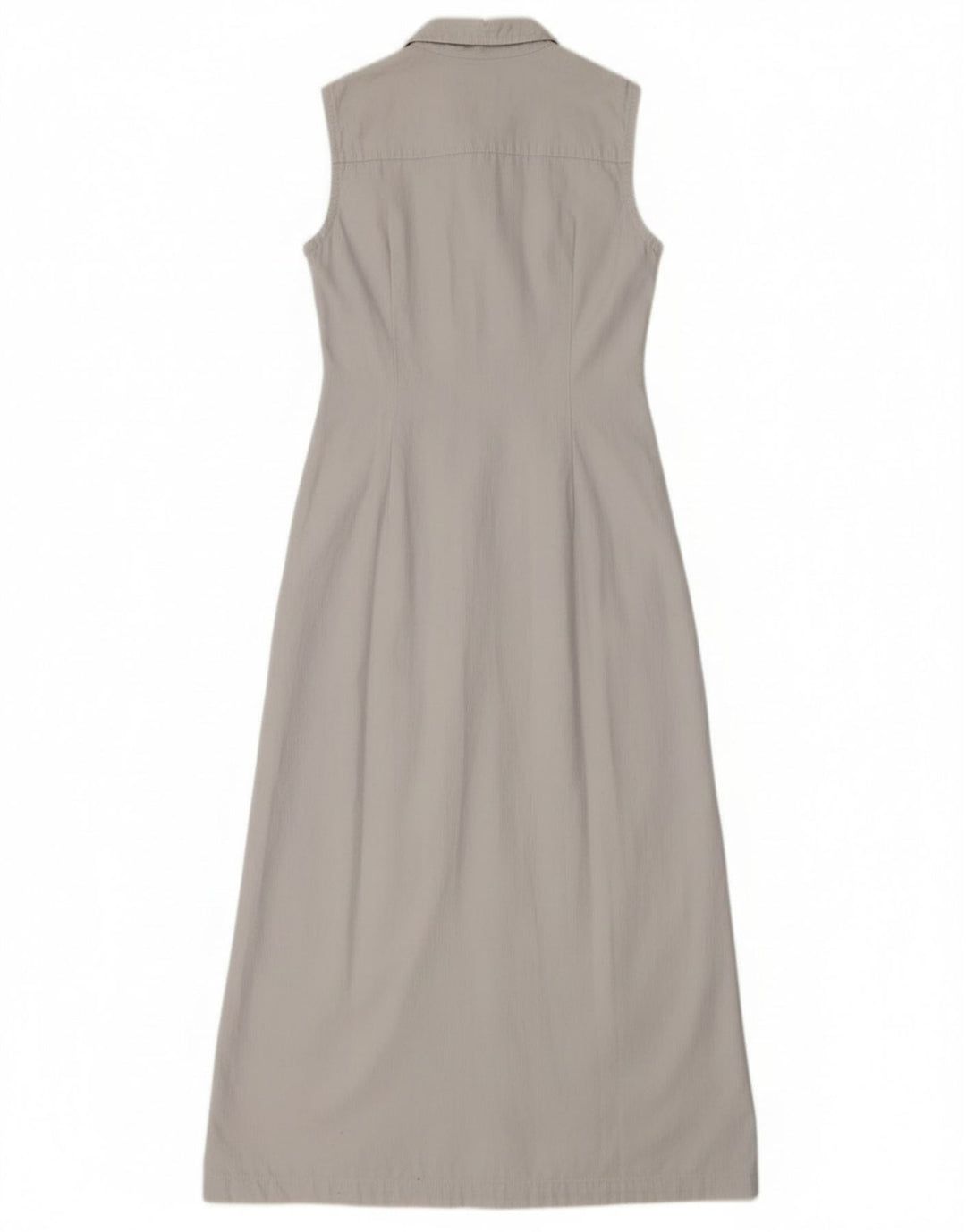 Nexos Damen Ärmelloses Maxi-Hemdkleid UK 12 Mittelgraue Baumwolle