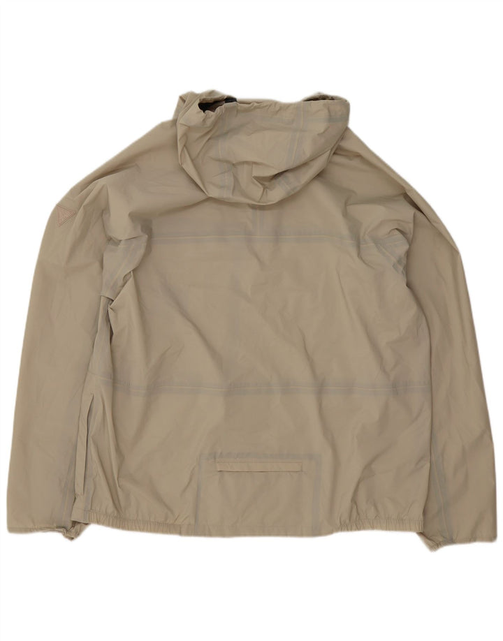 Guess Herren-Regenjacke mit Kapuze, UK 42, XL, Beige, Polyethylen