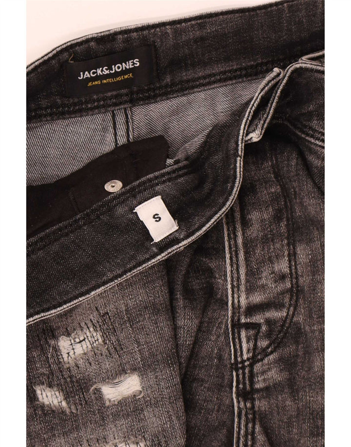 Jack & Jones Herren-Jeansshorts im Distressed-Look, Größe S, W32, Grau, Baumwolle