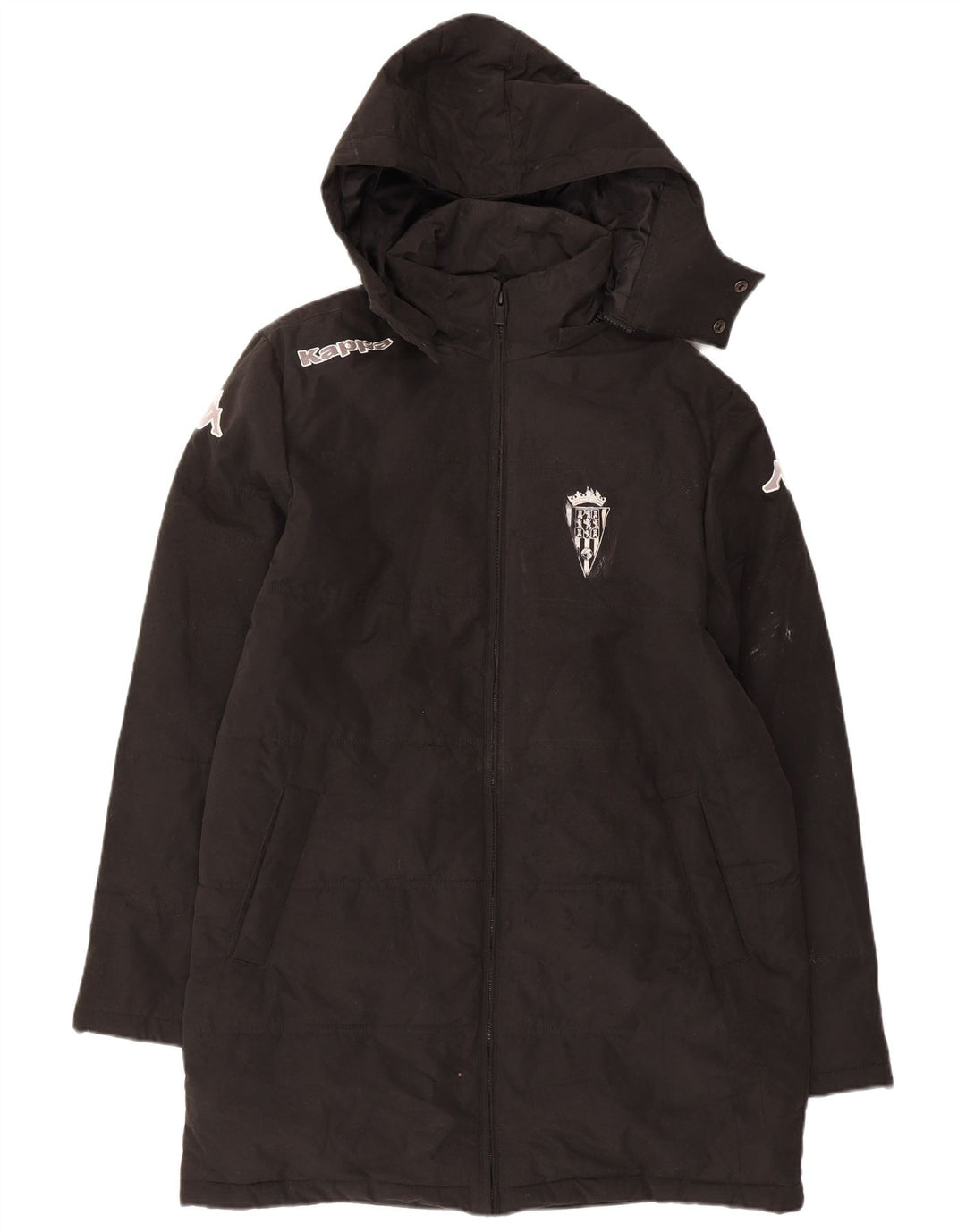 Kappa Herren Graphic Hooded Windbreaker Coat UK 38 Mittelschwarzes Polyester