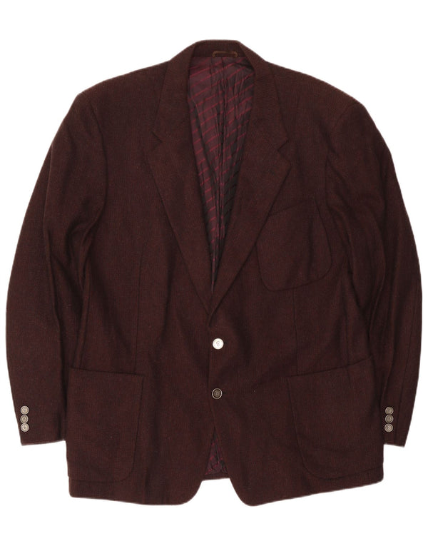 Cerruti 1881 Herren-Blazer mit 2 Knöpfen, UK 40, große braune Lammwolle