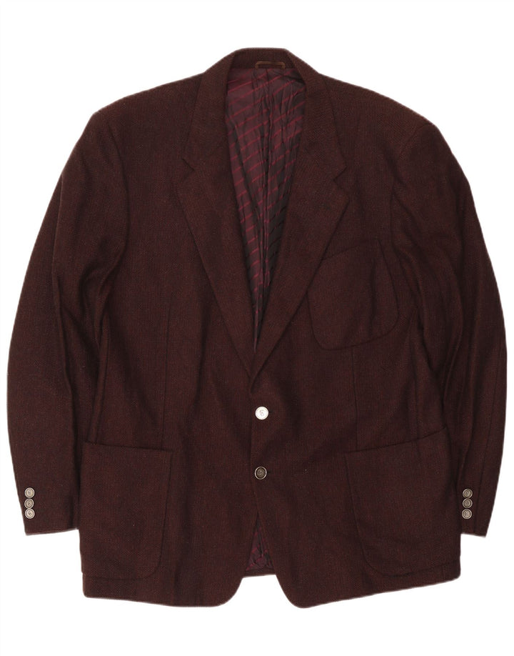 Cerruti 1881 Herren-Blazer mit 2 Knöpfen, UK 40, große braune Lammwolle