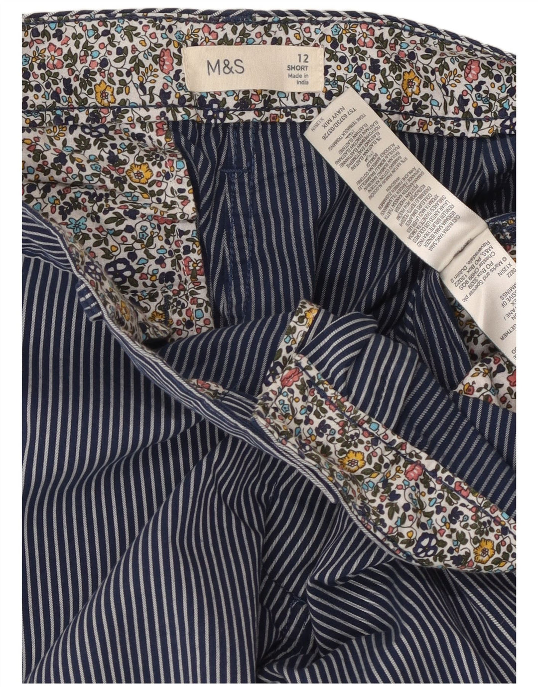 MARKS & SPENCER Womens Chino Trousers UK 12 Medium W34 L27 Navy Blue