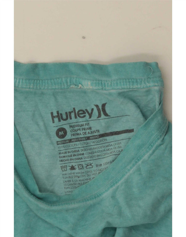 Hurley Premium Fit T-Shirt-Oberteil für Herren aus mittelblauer Baumwolle