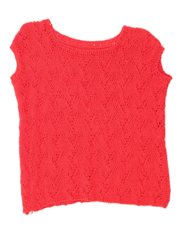 VINTAGE Womens Crop Vest Tank Top UK 14 Medium Red Vintage Vintage and Second-Hand Vintage from Messina Hembry 