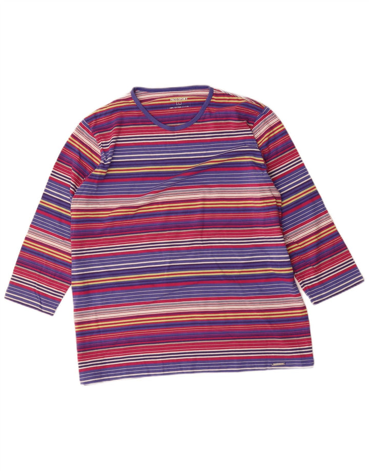 PACO Womens Top 3/4 Sleeve UK 16 Large Multicoloured Striped