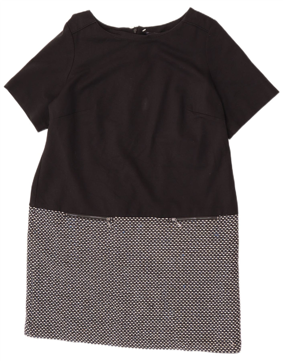 Marks & Spencer Damen Etuikleid UK 20 2XL Schwarze geometrische Baumwolle