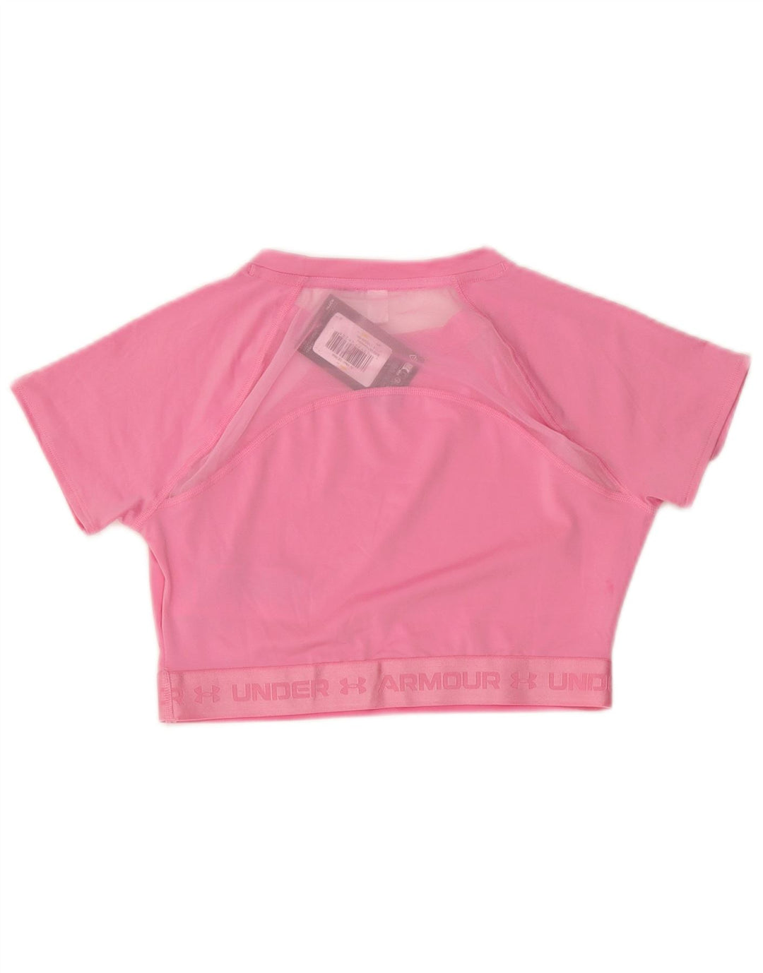 Under Armour Damen Crop Graphic T-Shirt Top UK 12 Mittelrosa Polyester