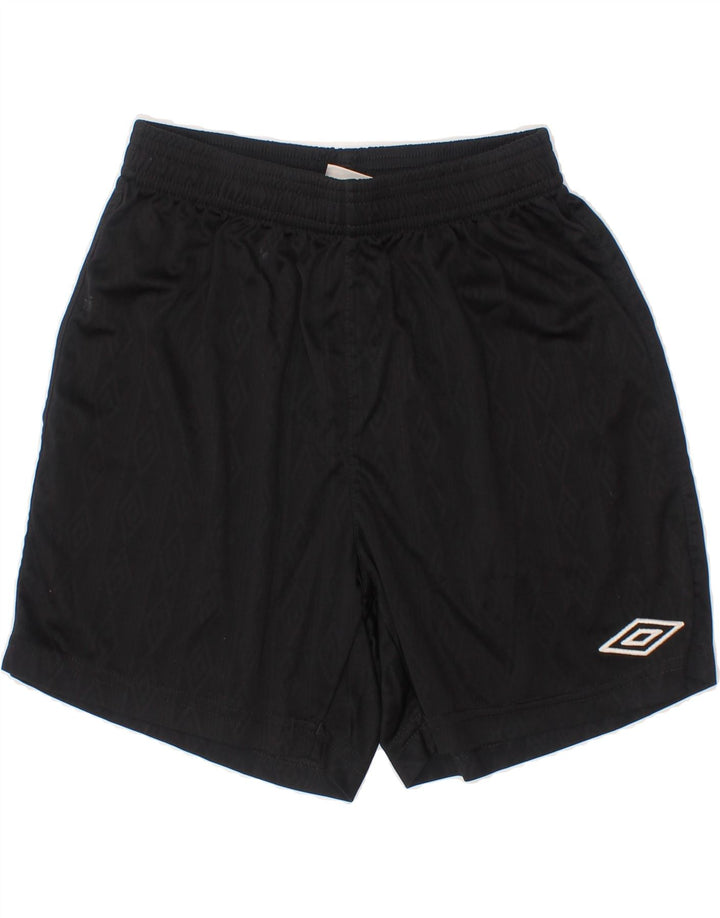 UMBRO Boys Graphic Sport Shorts 11-12 Years Medium Black Polyester Vintage Umbro and Second-Hand Umbro from Messina Hembry 