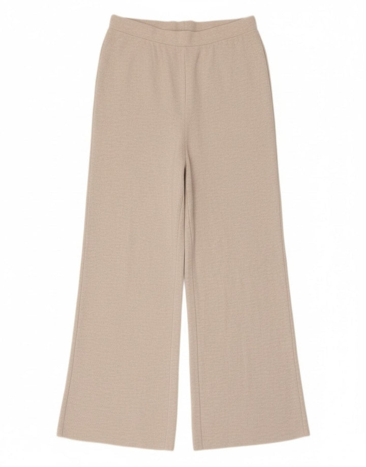 Zara Damen-Trainingshose mit weitem Bein, UK 14, Größe L, gebrochenes Weiß, Polyester