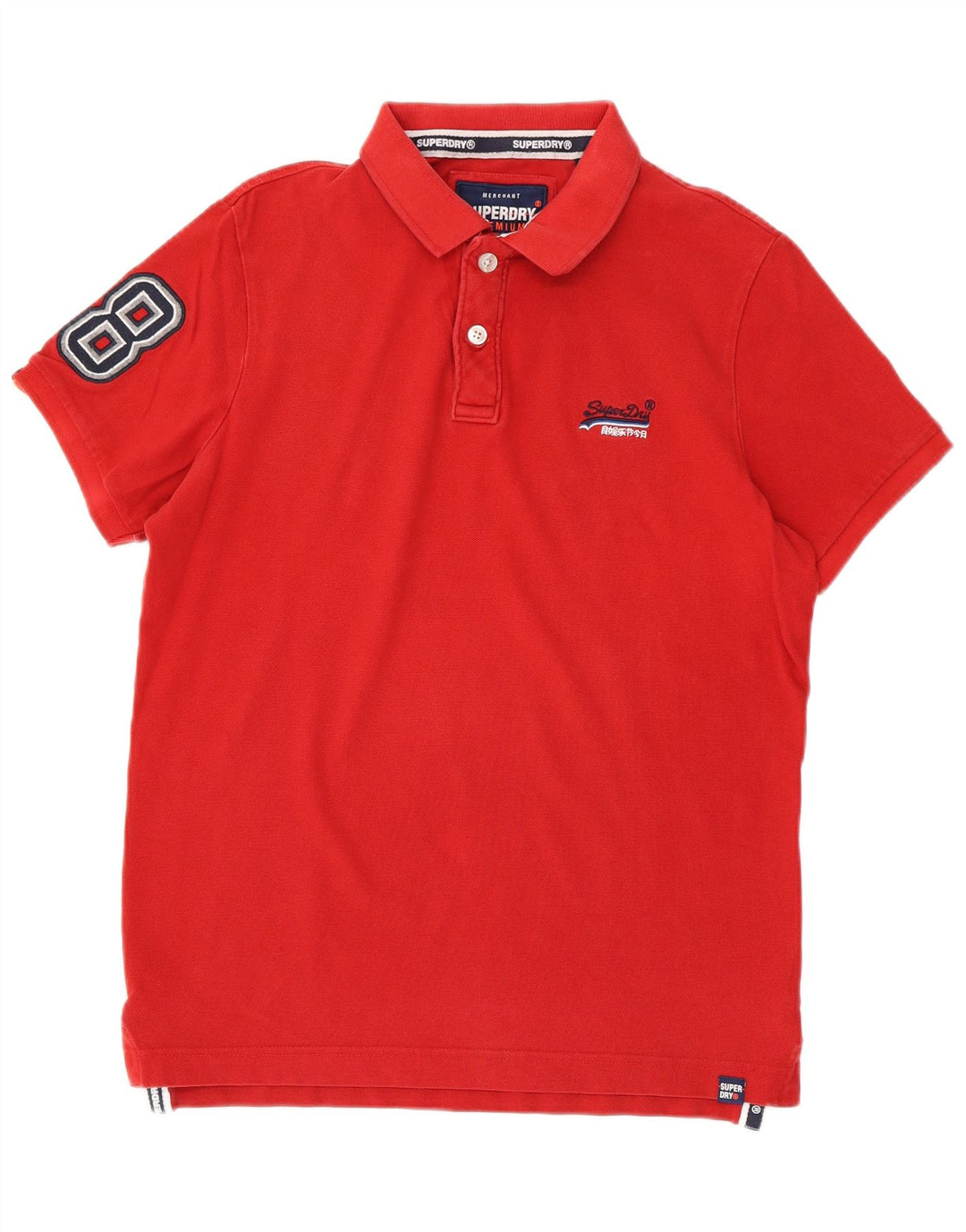 Superdry Herren-Poloshirt mit Grafik, Größe L, aus roter Baumwolle