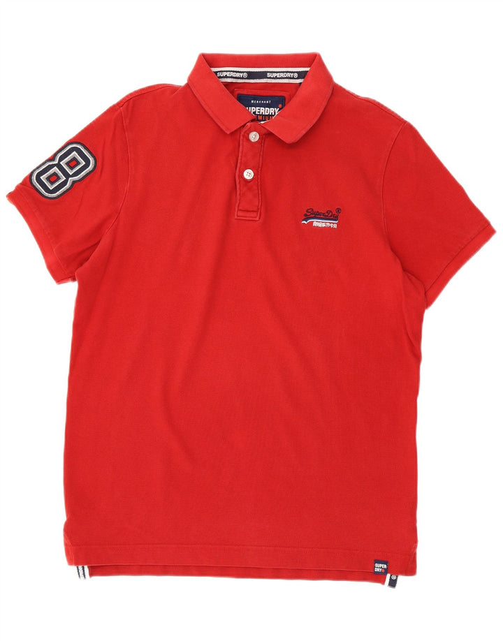 Superdry Herren-Poloshirt mit Grafik, Größe L, aus roter Baumwolle
