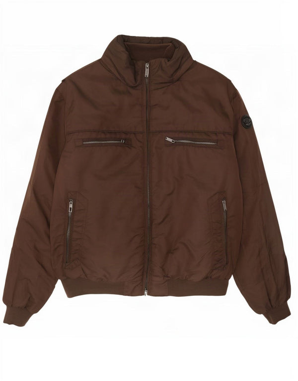 Fordocks Herren-Bomberjacke mit Kapuze, UK 46 3XL, braunes Nylon