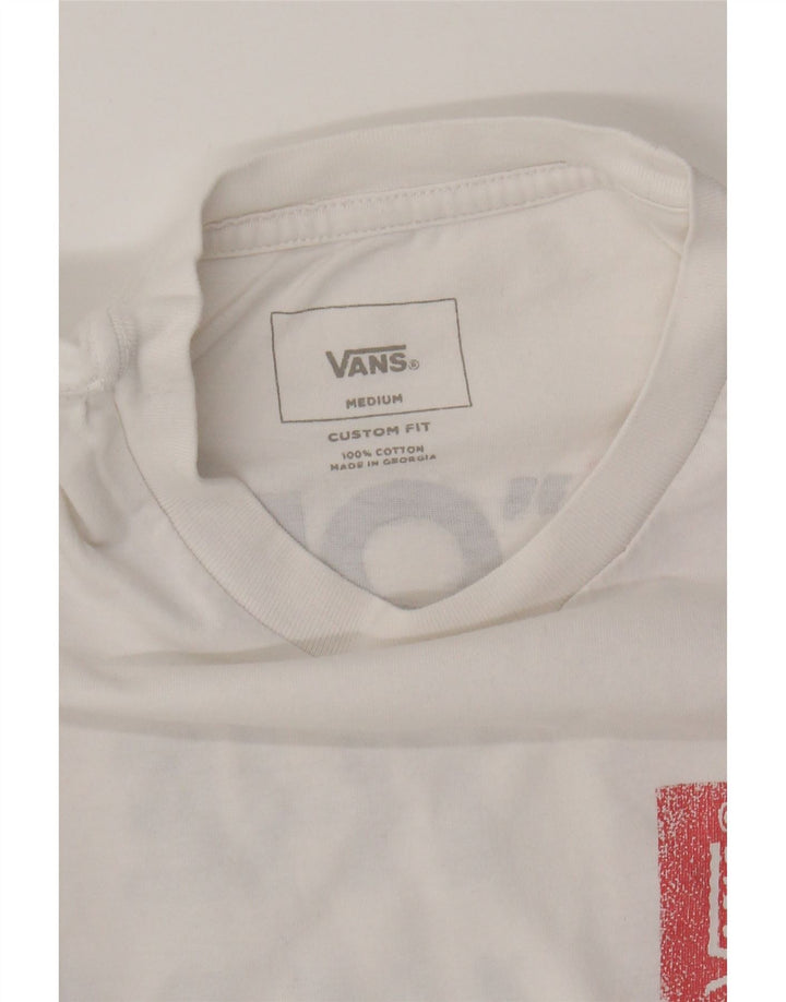 VANS Womens Custom Fit Graphic T-Shirt Top UK 14 Medium White Cotton Vintage Vans and Second-Hand Vans from Messina Hembry 