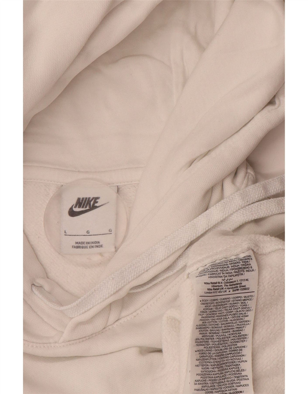 Nike Herren Kapuzenpullover, groß, aus weißer Baumwolle