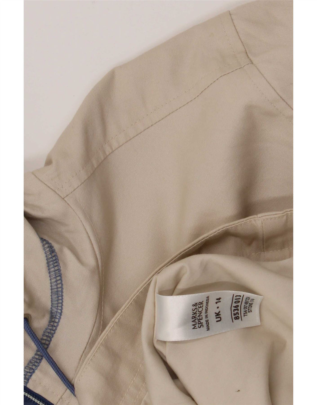 Marks & Spencer Damen-Bomberjacke mit Kapuze, UK 14, Größe L, Beige, Baumwolle