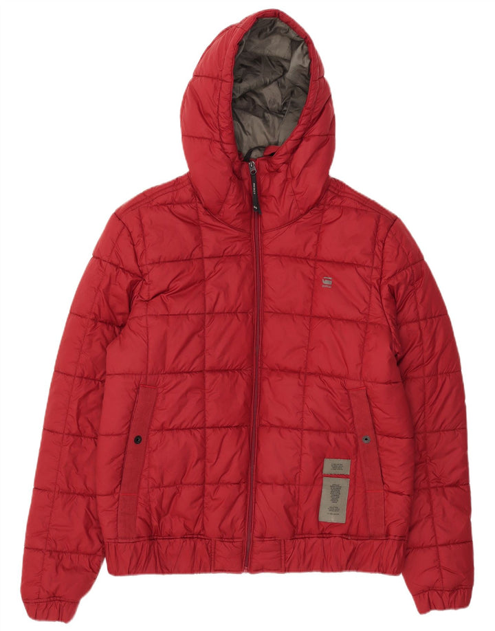 G-Star Herren-Jacke mit Kapuze, gepolstert, UK 40, Größe L, Rot, Polyester