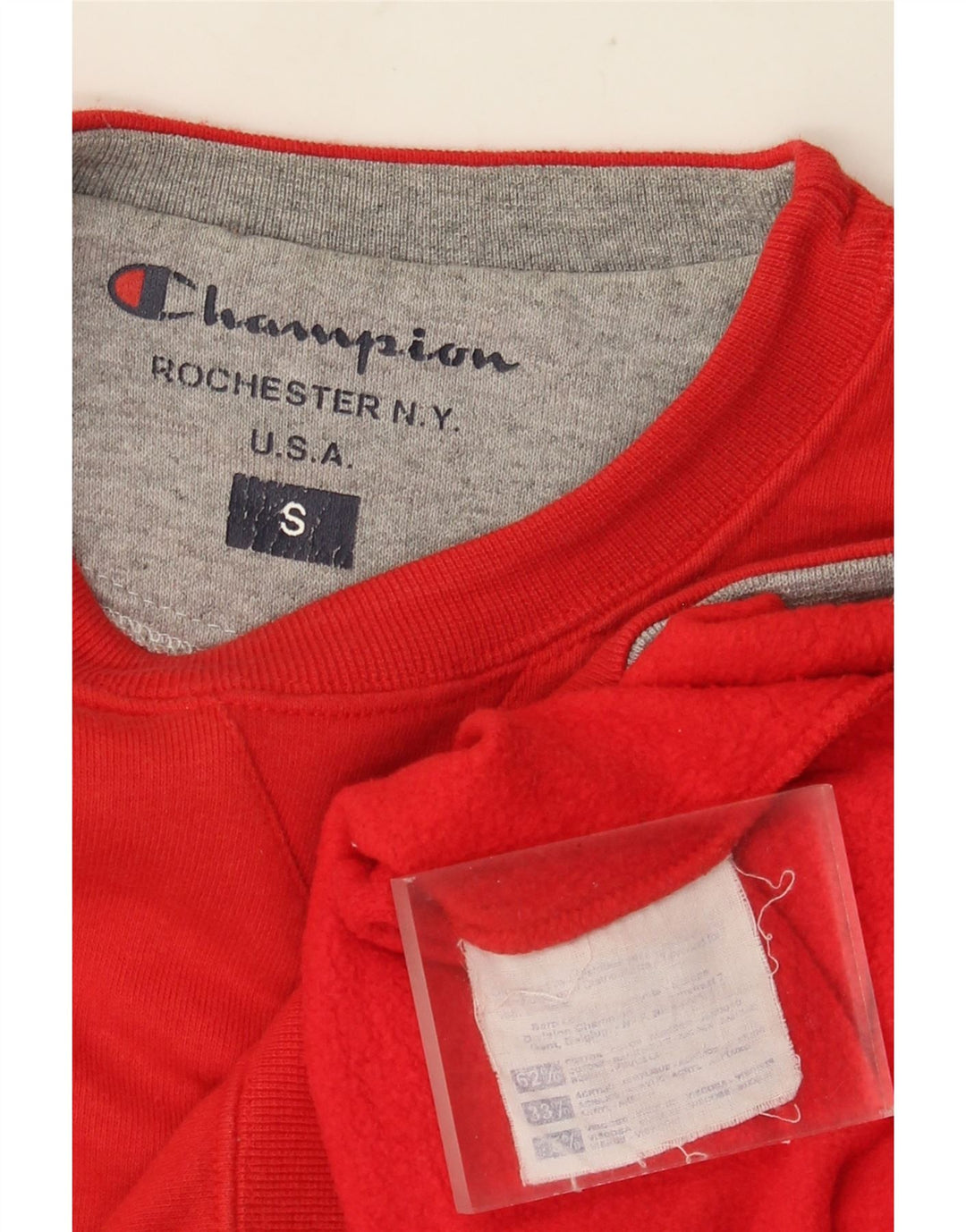 CHAMPION Herren-Sweatshirt mit Grafik, Größe S, Rot, Baumwolle