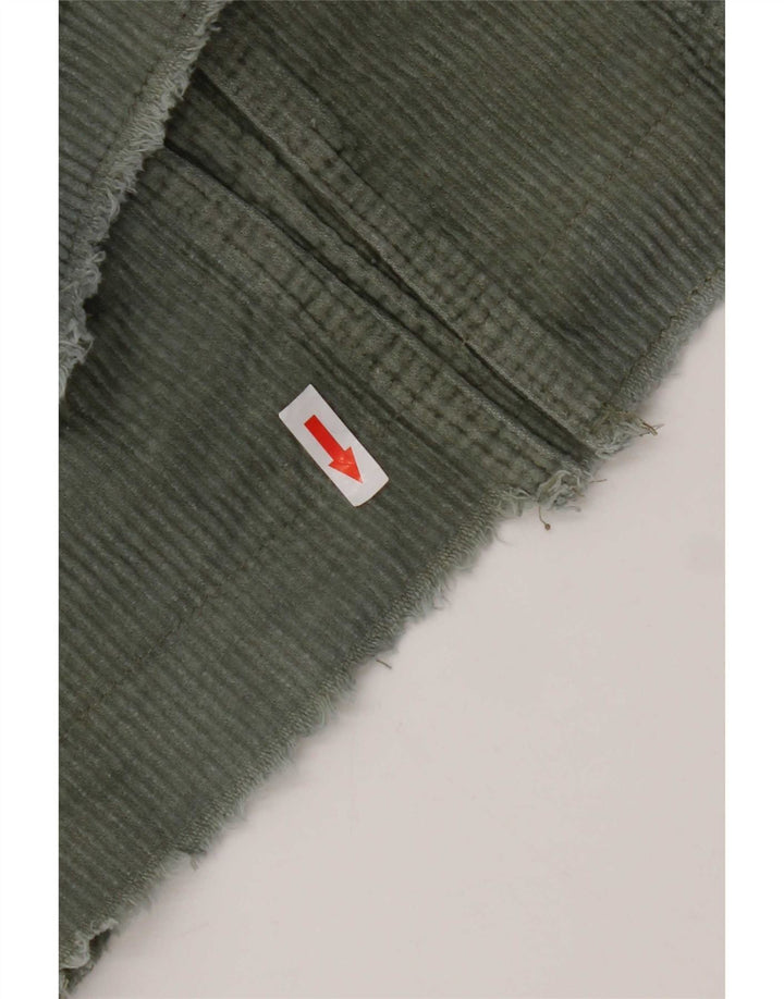 Zara Damen Übergroße Cordjacke UK 10 Small Khaki Baumwolle