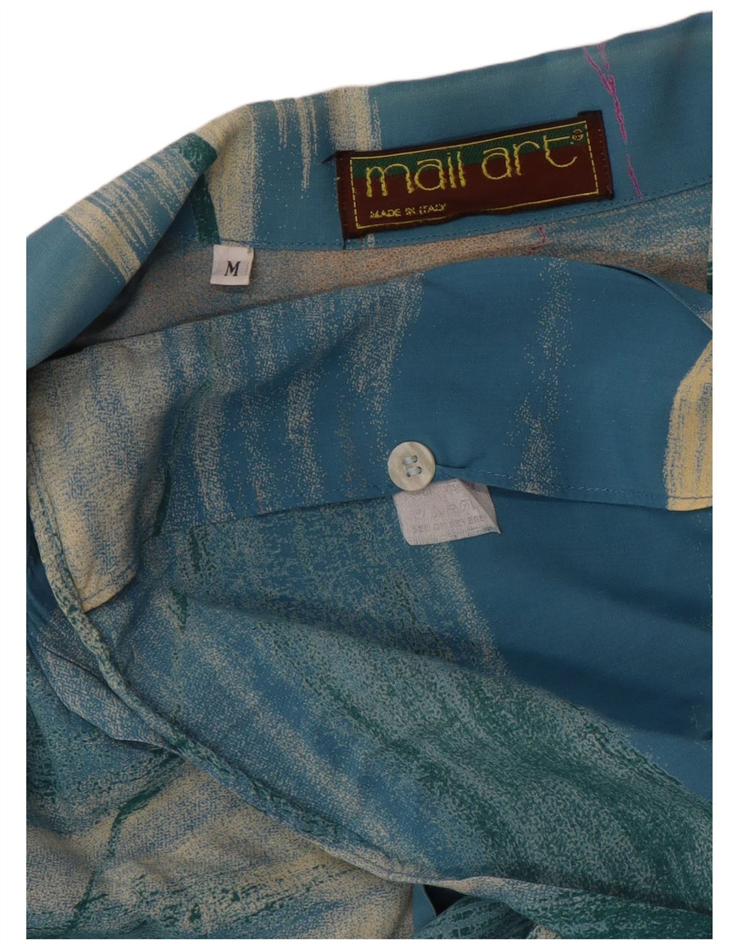 Vintage Herren-Kurzarmhemd mit abstraktem Muster, mittelgroß, mehrfarbig