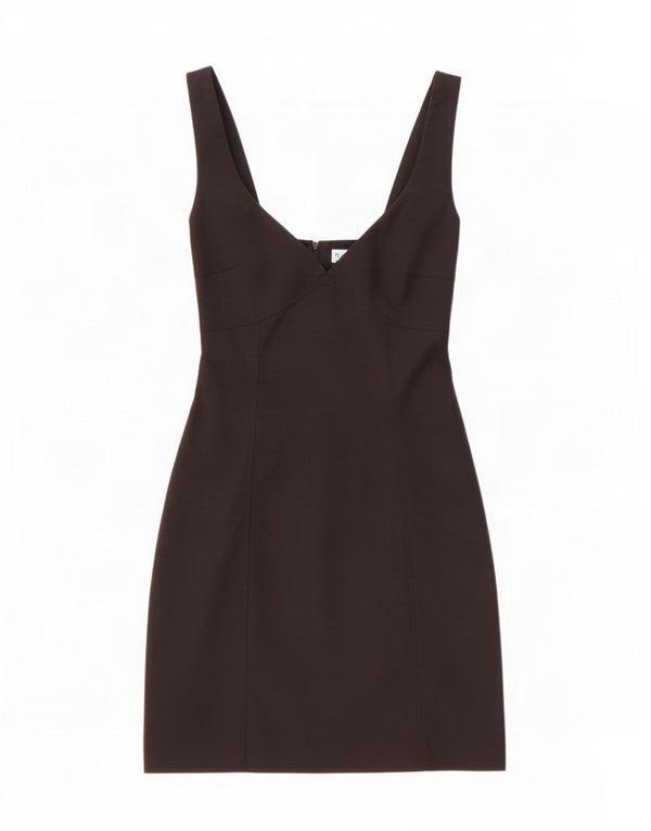 Zara Damen Mini-Ärmelloses Etuikleid UK 12 Medium Schwarz Polyester