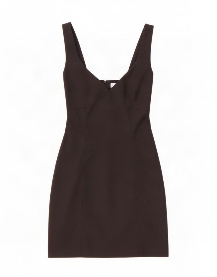 Zara Damen Mini-Ärmelloses Etuikleid UK 12 Medium Schwarz Polyester