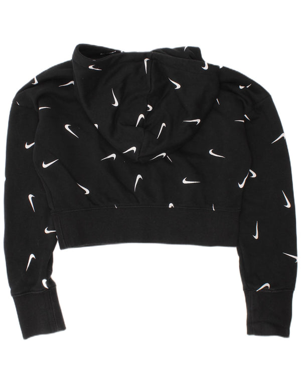 NIKE Mädchen-Kapuzenpullover mit Grafik, Standard-Passform, 8–9 Jahre, Größe S, Schwarz, Baumwolle
