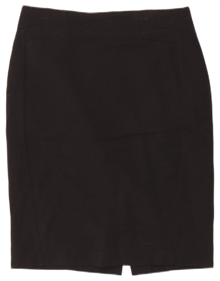 Marks & Spencer Damen Bleistiftrock UK 12 Medium W32 Schwarz Polyester