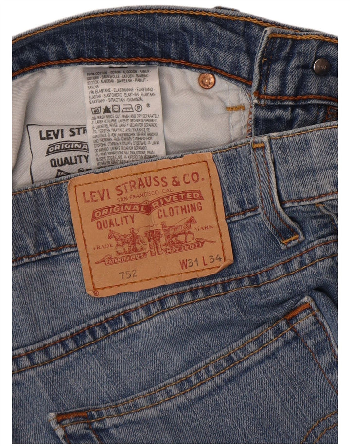 Levi's Herren 752 Straight Jeans W31 L34 Blaue Baumwolle
