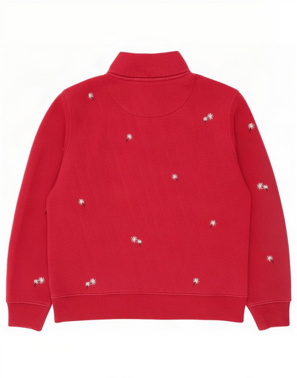 Crew Clothing Damen-Sweatshirt mit Reißverschluss, Gr. 12, mittelrosa, geblümt