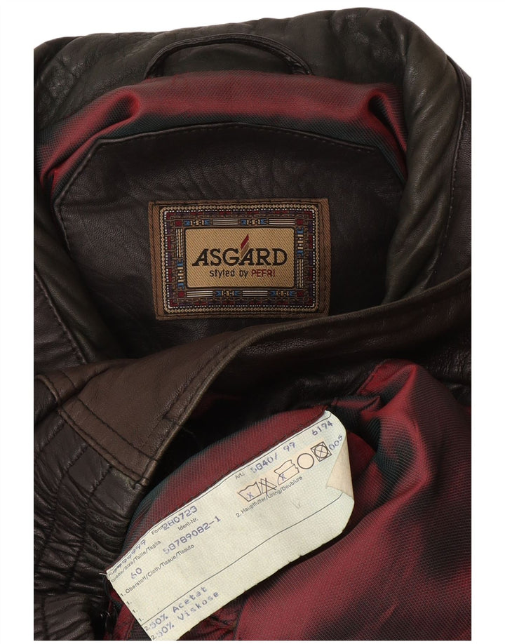 Asgard Herren-Lederjacke, UK 44, 2XL, Schwarz, Farbblock