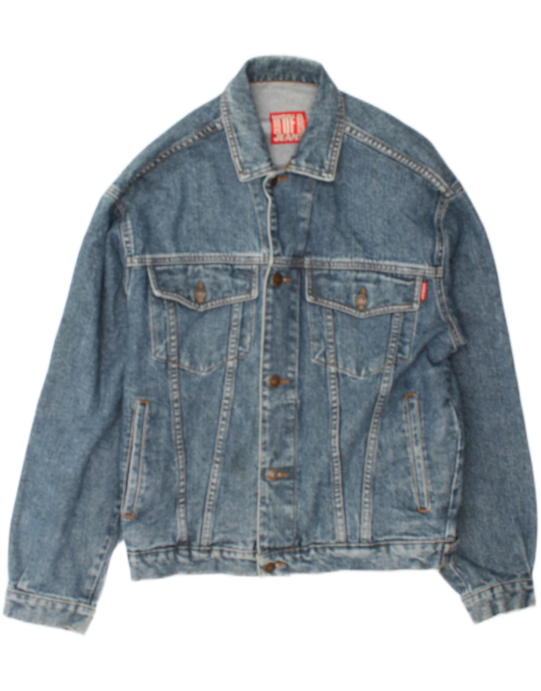 Casucci Herren Jeansjacke UK 38 Mittelblaue Baumwolle
