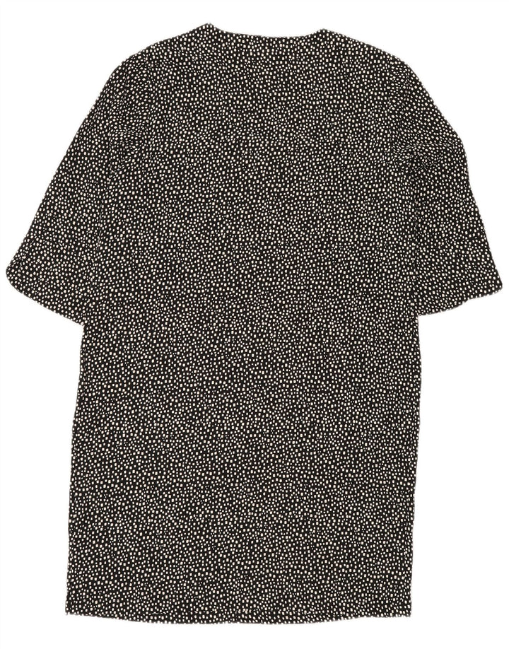 MARKS & SPENCER Damen Etuikleid UK 14 Großes schwarzes geometrisches Polyester