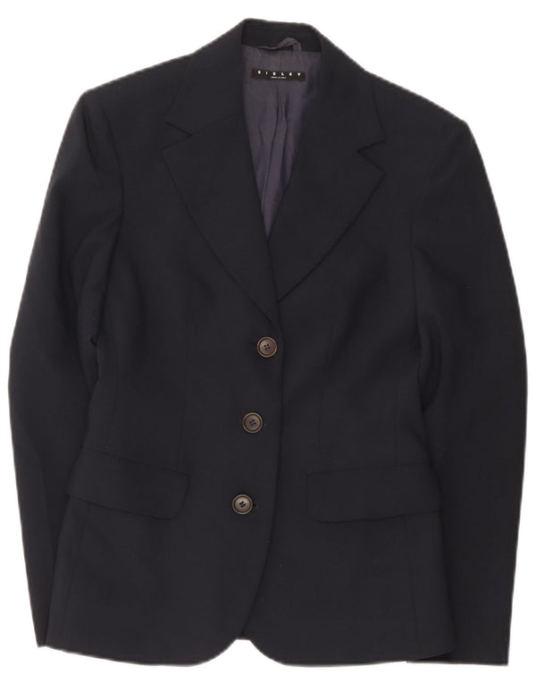 Sisley Damen 3-Knopf-Blazerjacke IT 40 Small Marineblau Polyester