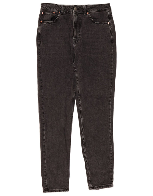 Topshop Damen Slim Jeans UK 14 Medium W30 L29 Schwarze Baumwolle